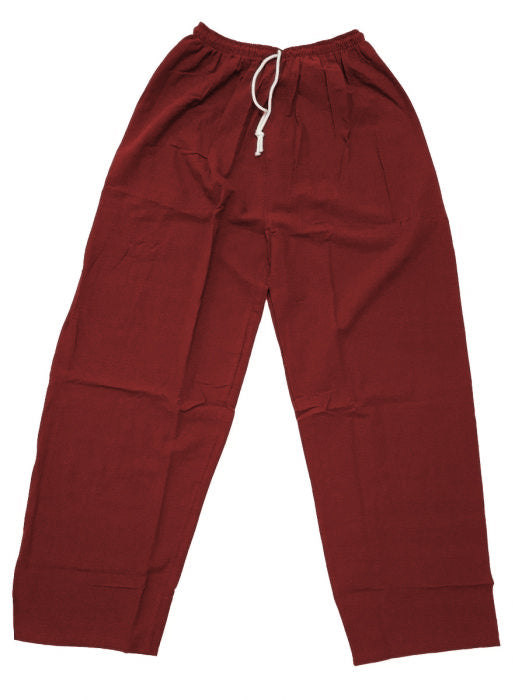 red cotton drawstring pants