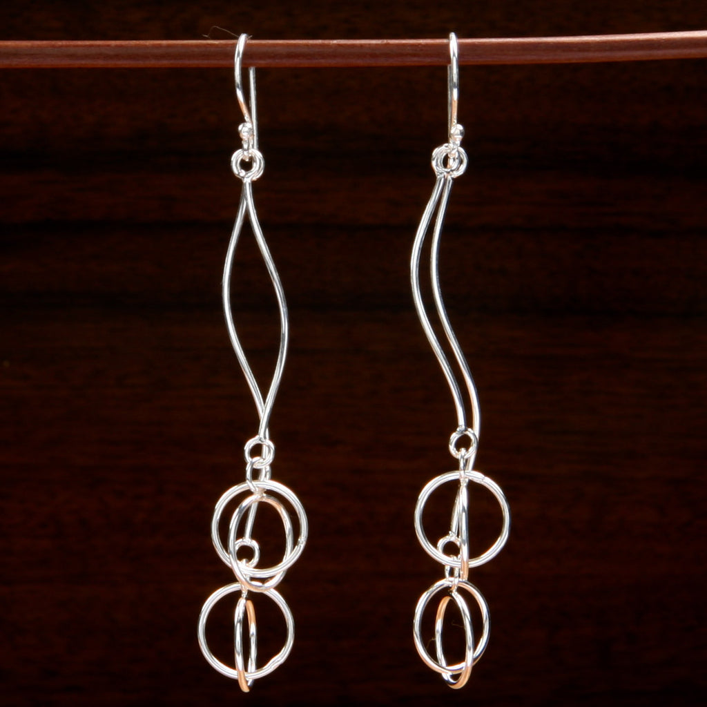 sterling silver illusion dangly earrings