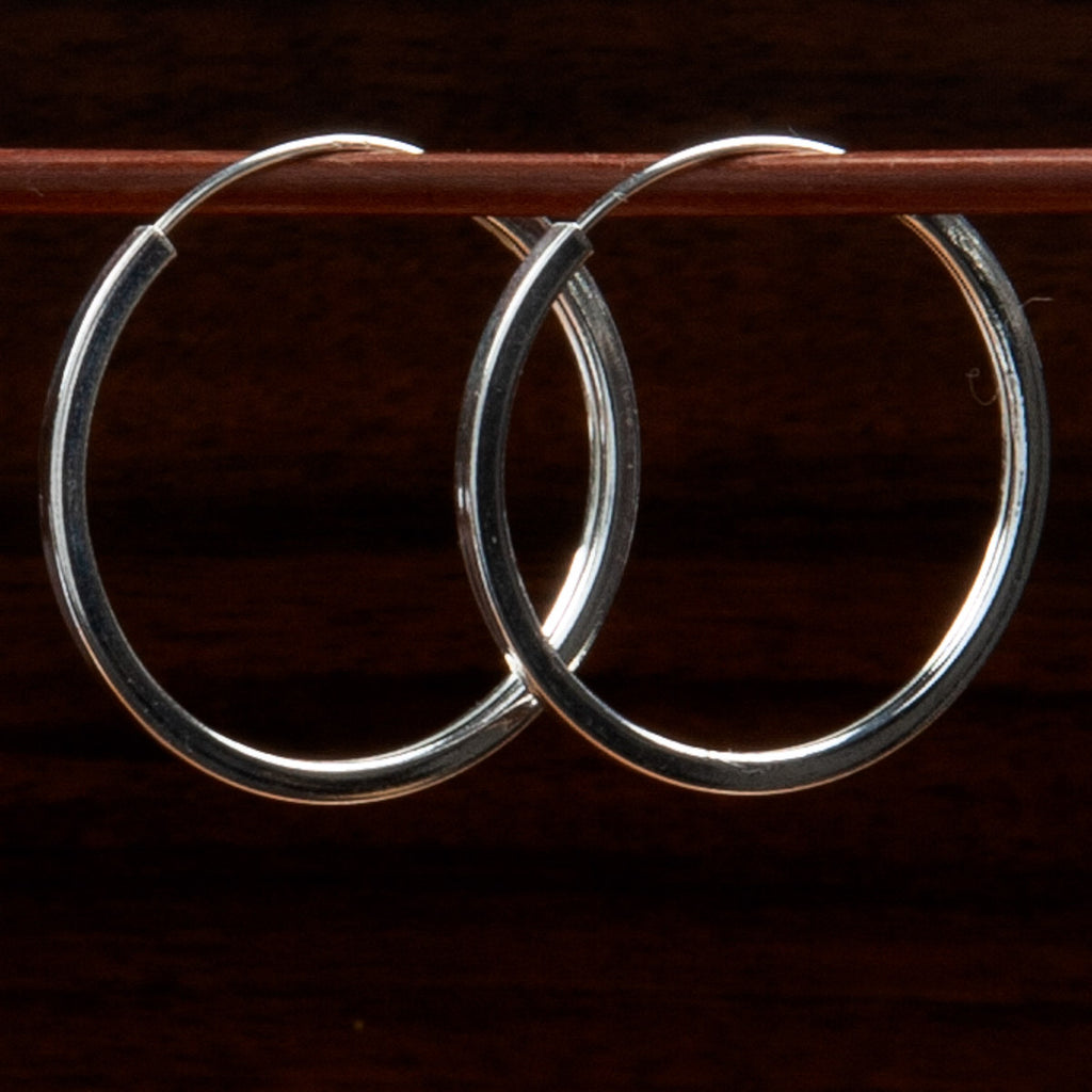 sterling silver square profile hoop earrings