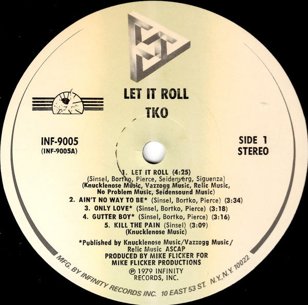 TKO (5) : Let It Roll (LP, Album, Pin)