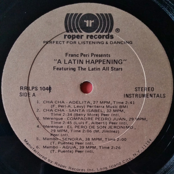 Franc Peri presents The Latin All Stars ,and The Dancing Strings : A Latin Happening (LP, Album)