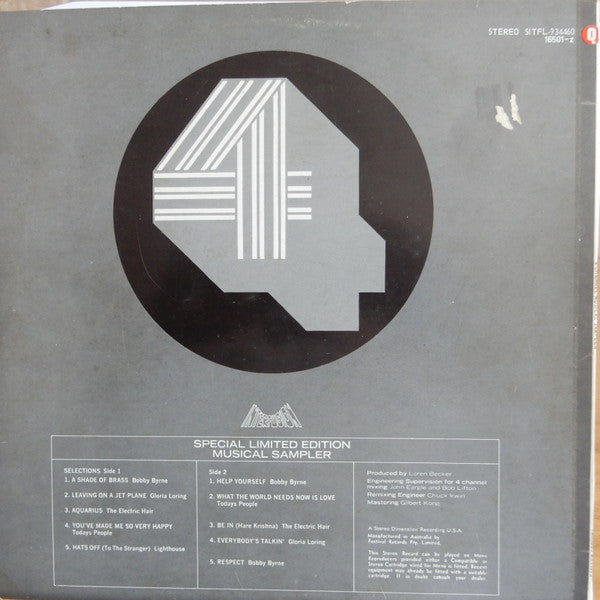 Various : 4 Track Quadrophonic Sampler (LP, Comp, Quad, M/Print)