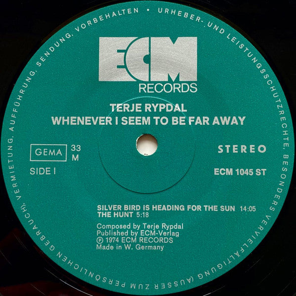 Terje Rypdal : Whenever I Seem To Be Far Away (LP, Album)