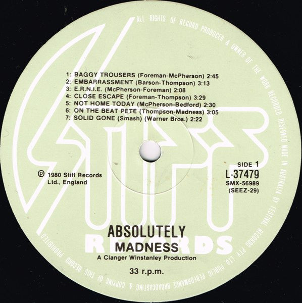 Madness : Absolutely (LP, Album)