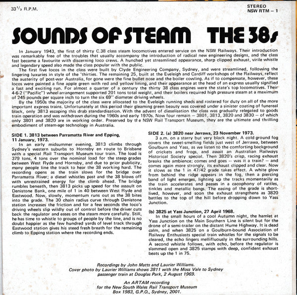 No Artist : Sounds Of Steam The 38s (7", EP)