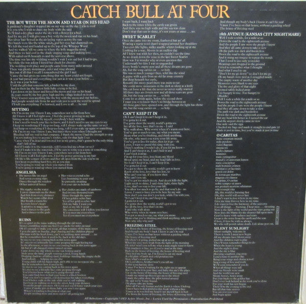 Cat Stevens : Catch Bull At Four (LP, Album, Gat)