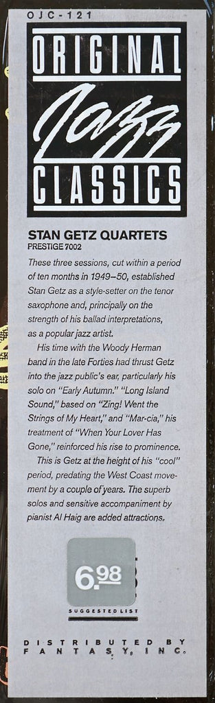 Stan Getz : Stan Getz Quartets (LP, Comp, Mono, RE)
