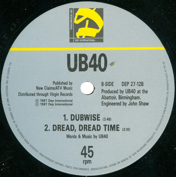 UB40 : Maybe Tomorrow (12", Single)