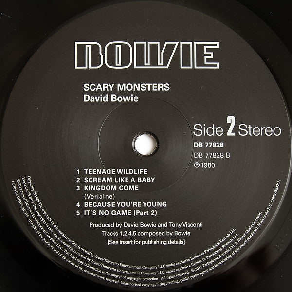 David Bowie : Scary Monsters (LP, Album, RE, RM, 180)