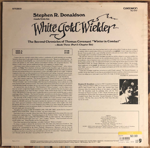 Stephen R. Donaldson : White Gold Wielder (LP)