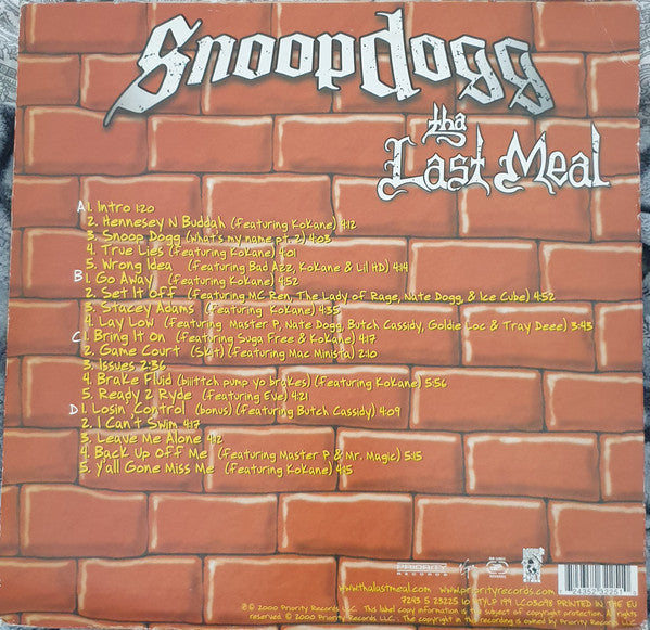 Snoop Dogg : Tha Last Meal (2xLP, Album)
