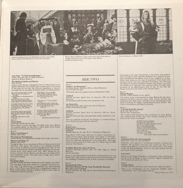 David Munrow, The Early Music Consort Of London, Keith Michell : Henry VIII And His Six Wives (Music From The Film Soundtrack) (LP, Gat)