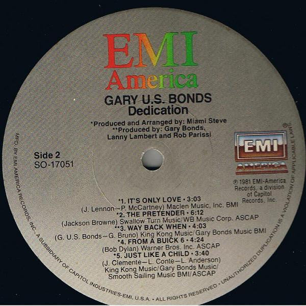 Gary U.S. Bonds : Dedication (LP, Album, Win)