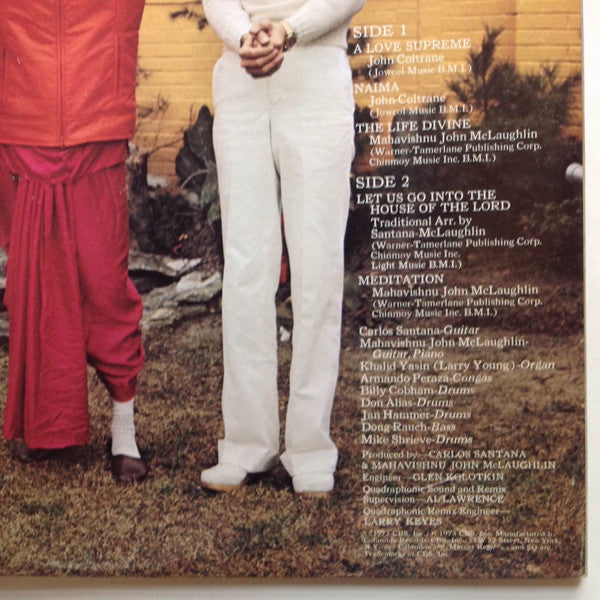 Carlos Santana & Mahavishnu John McLaughlin* : Love Devotion Surrender (LP, Album, Quad, Ter)