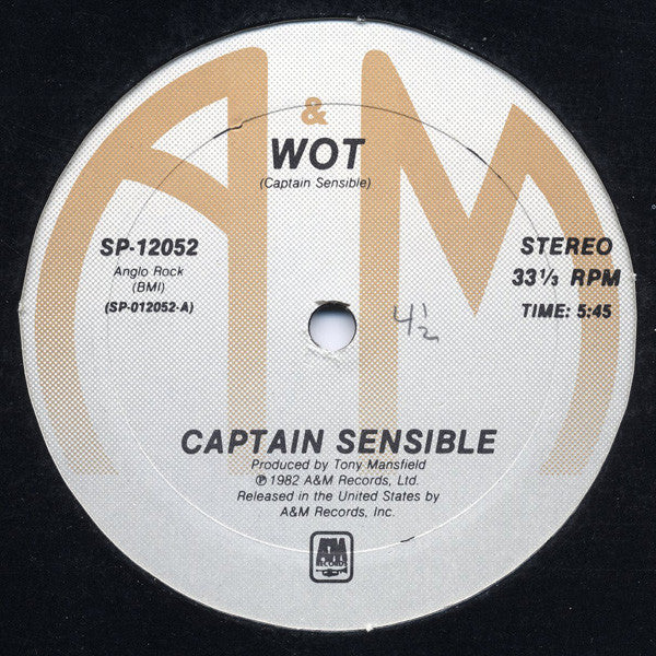 Captain Sensible : Wot / Happy Talk (12")