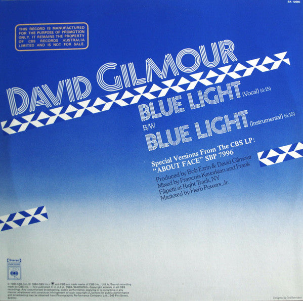 David Gilmour : Blue Light (12", Promo)