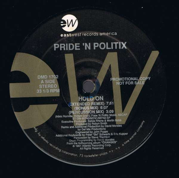 Pride 'N Politix : Hold On (12", Pro)