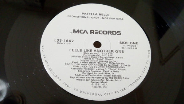 Patti LaBelle : Feels Like Another One (12", Promo)