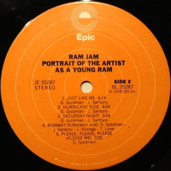 Ram Jam : Portrait Of The Artist As A Young Ram (LP, Album)