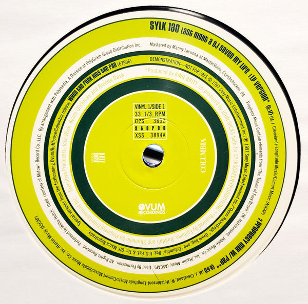 Sylk 130 : Last Night A DJ Saved My Life (2x12", Promo)