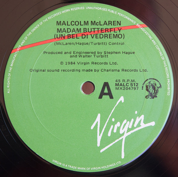 Malcolm McLaren : Madam Butterfly (12", Single)