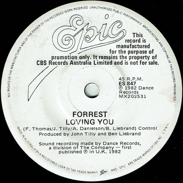 Forrest : Rock The Boat (7", Single, Promo)