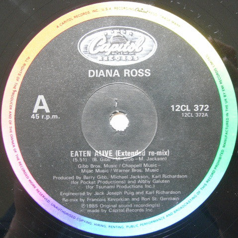 Diana Ross : Eaten Alive (12", Single)