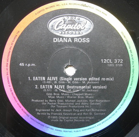 Diana Ross : Eaten Alive (12", Single)