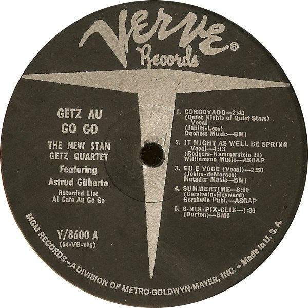 The New Stan Getz Quartet Featuring Astrud Gilberto : Getz Au Go Go (LP, Album, Mono, Gat)
