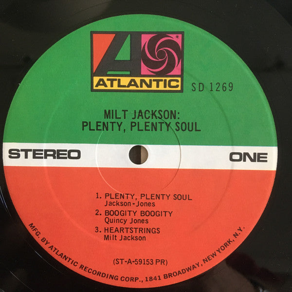 Milt Jackson : Plenty, Plenty Soul (LP, Album, RE, PR)