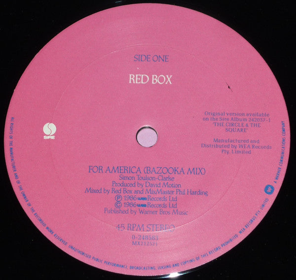 Red Box : For America (12", Maxi)