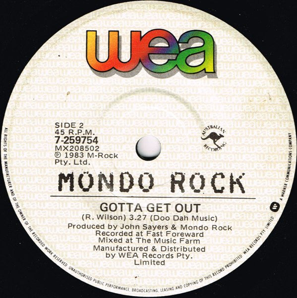 Mondo Rock : Come Said The Boy (7", Single)