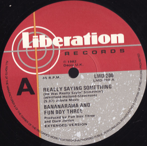 Bananarama & Fun Boy Three : Really Saying Something (12")