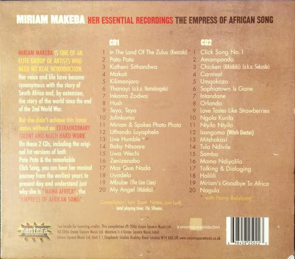 Miriam Makeba : Her Essential Recordings - The Empress Of African Song (2xCD, Comp)