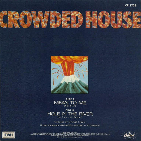 Crowded House : Mean To Me (7", Single)