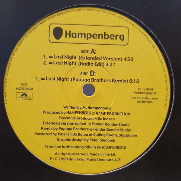 Hampenberg : Last Night (12", Promo)
