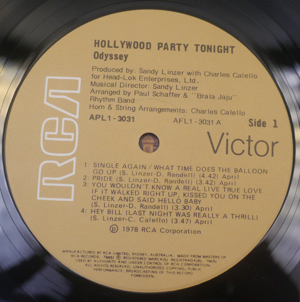 Odyssey (2) : Hollywood Party Tonight (LP, Album)