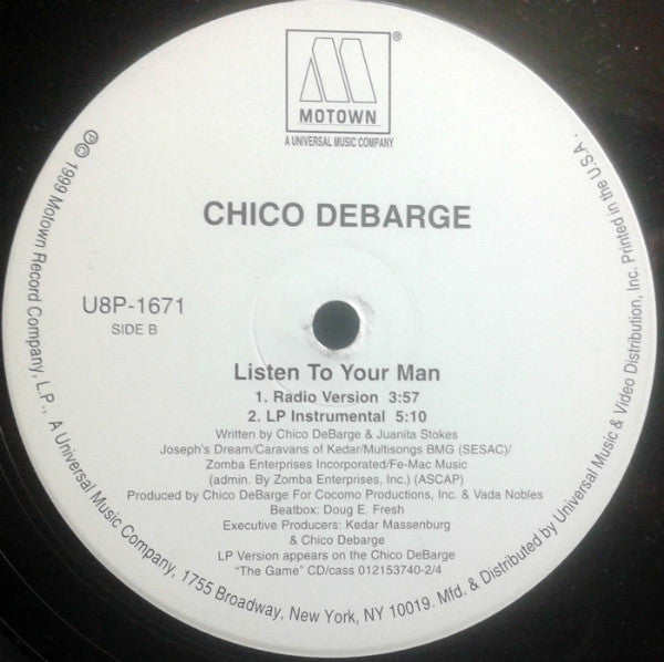 Chico DeBarge : Listen To Your Man (12")