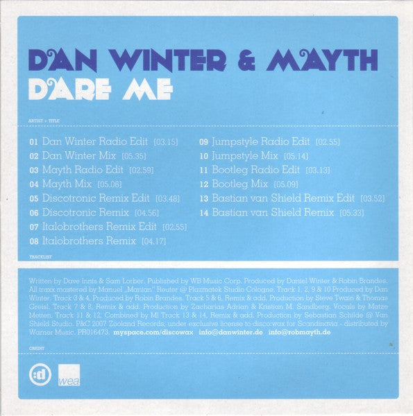 Dan Winter & Mayth* : Dare Me (CD, Single)