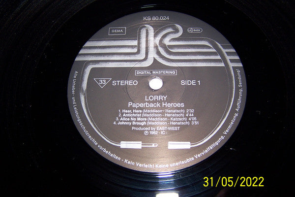Lorry : Paperback Heroes (LP, Album)