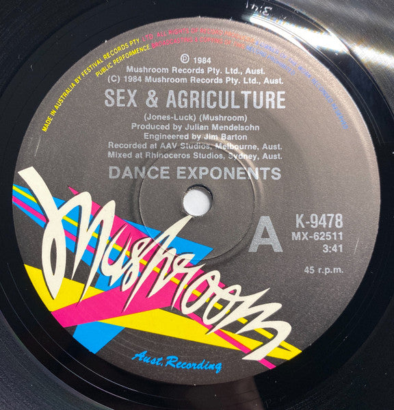 Dance Exponents : Sex And Agriculture (7", Single, Ltd)