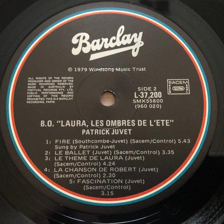 Patrick Juvet : B.O. "Laura, Les Ombres De L'Été" (LP, Album)