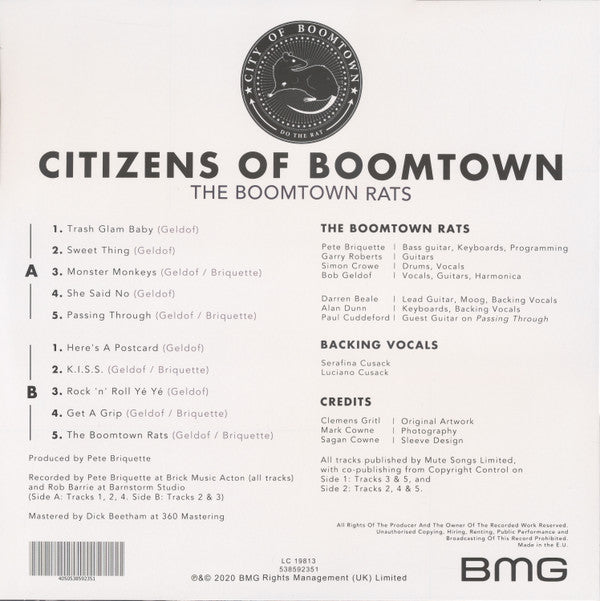 The Boomtown Rats : Citizens Of Boomtown (LP, Album)