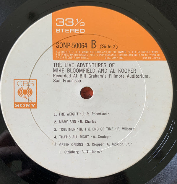 Mike Bloomfield And Al Kooper : The Live Adventures Of Mike Bloomfield And Al Kooper (2xLP, Album, RP)