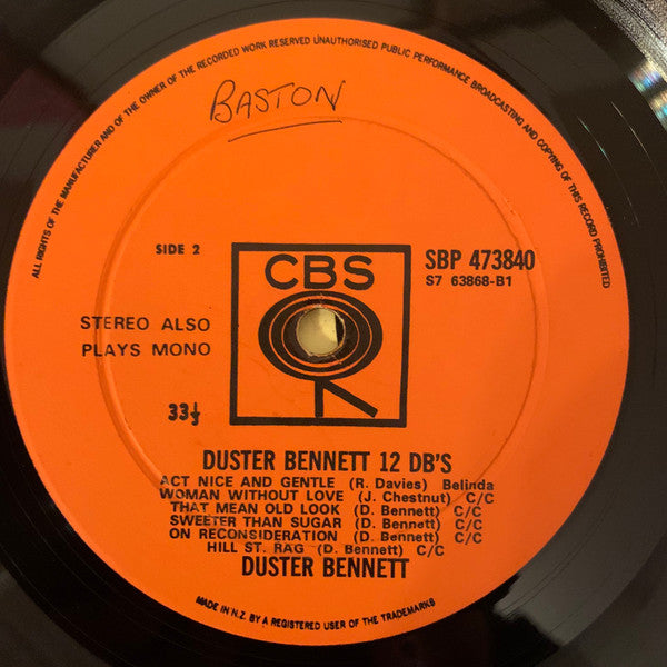 Duster Bennett : 12 DB's (LP, Album)