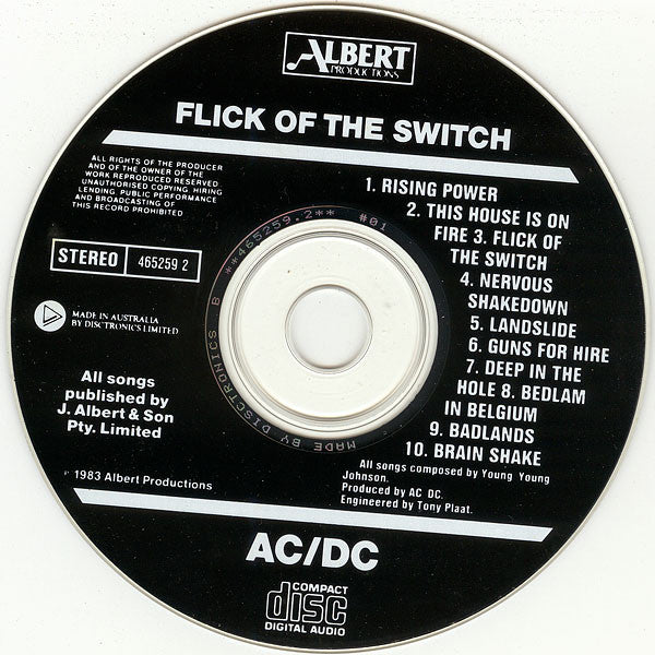 AC/DC : Flick Of The Switch (CD, Album, RE)