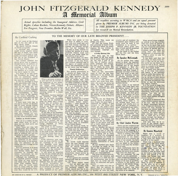 John Fitzgerald Kennedy* : A Memorial Album (LP, Album)