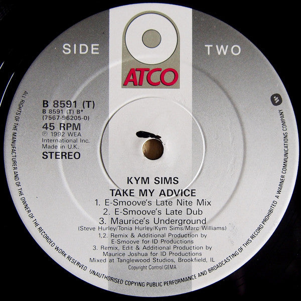 Kym Sims : Take My Advice (12")