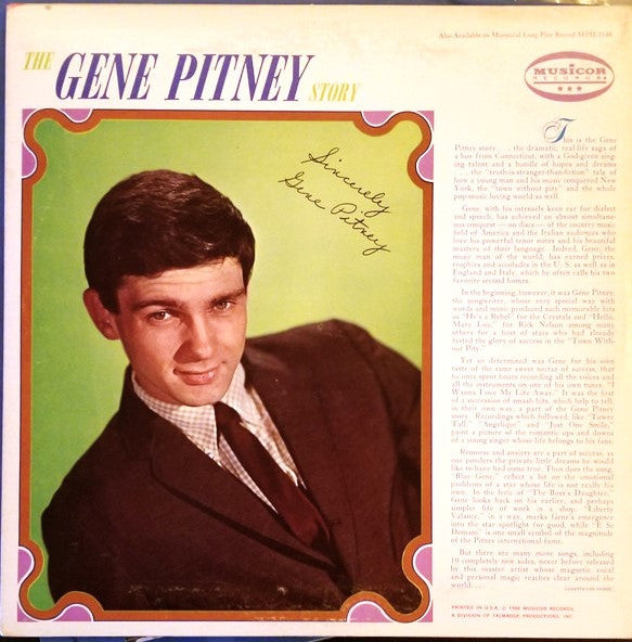 Gene Pitney : The Gene Pitney Story (2xLP, Comp)