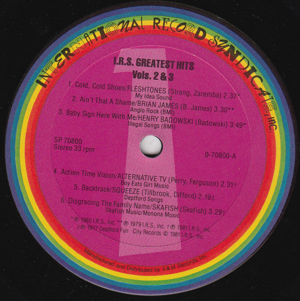 Various : I.R.S. Greatest Hits Vols. 2 & 3 (2xLP, Comp, Gat)